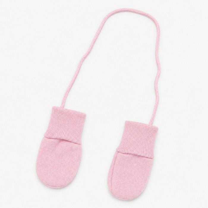 WOOL MITTENS SOFT PINK - 0-6M