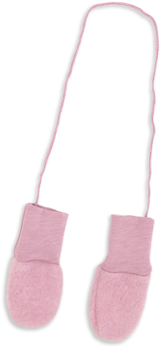 WOOL MITTENS SOFT PINK - 0-6M