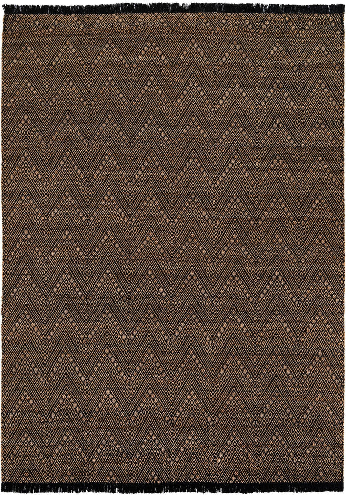 Woven Seaside Jute Collection Area Rug - Oia Rectangle Black and Natural Main