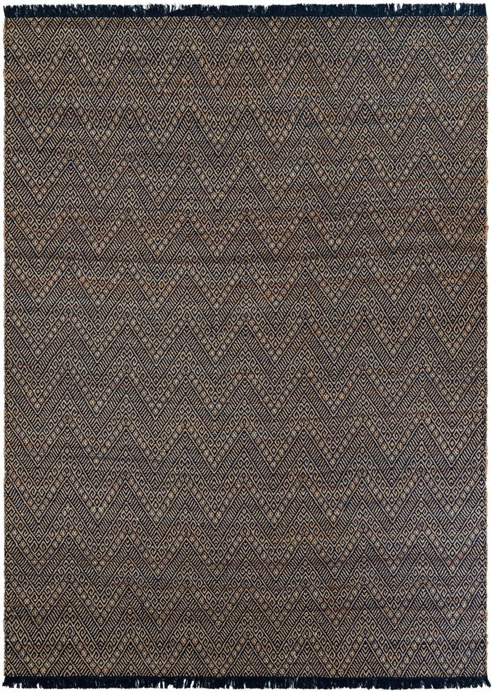 Woven Seaside Jute Collection Area Rug - Oia Rectangle Navy Blue and White  lifestyle 3