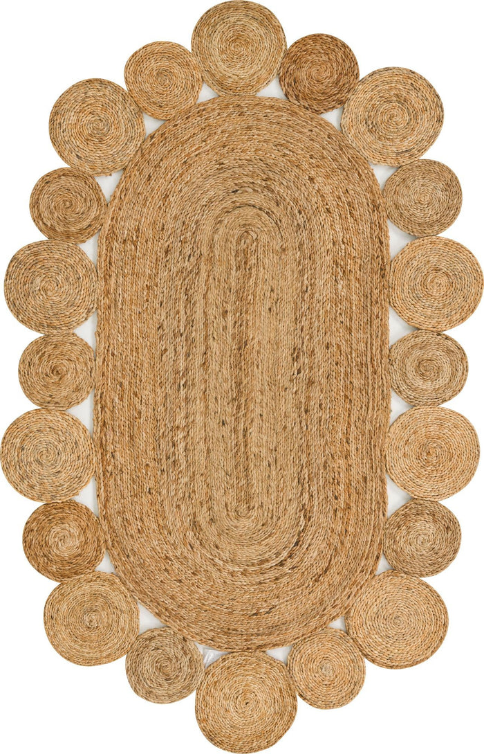 Woven Seaside Jute Collection Area Rug - Sienna Oval Natural  lifestyle 3
