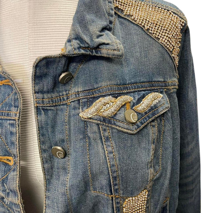 Y2k embellished denim jacket