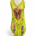 Yellow and green mesh dress