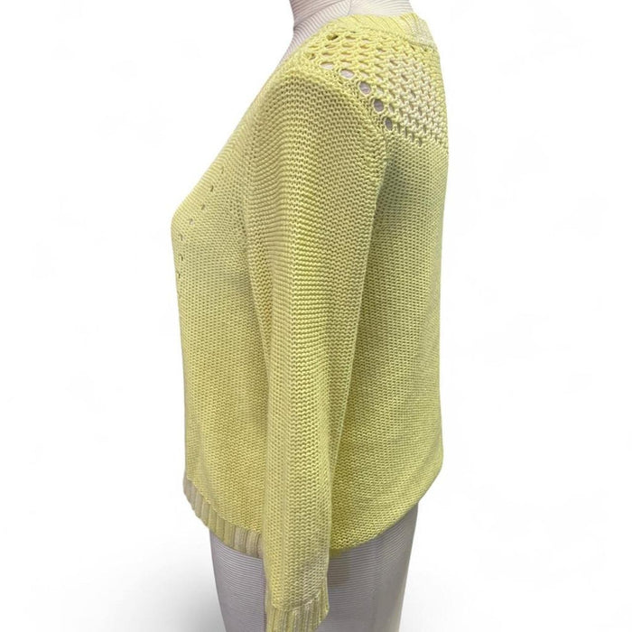 Yellow crochet knit sweater