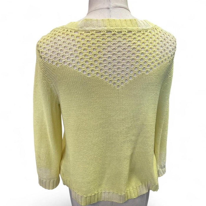 Yellow crochet knit sweater