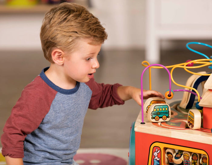 Wooden activity cube