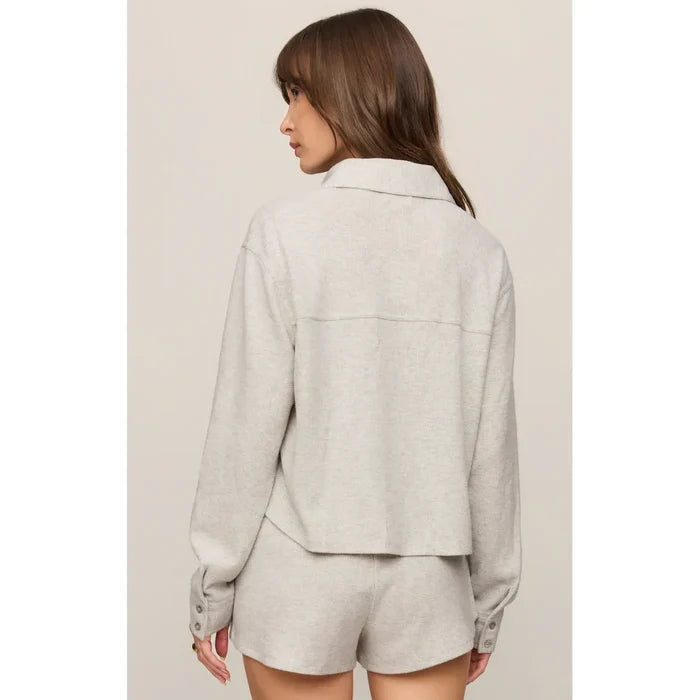 Z Supply Waffle Brushed Thermal Shirt in Feather Grey