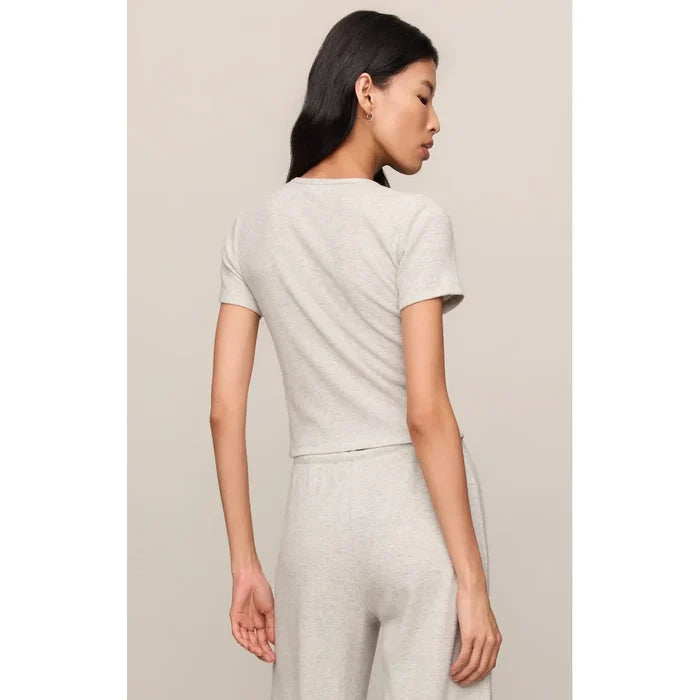 Z Supply Waffle Brushed Thermal Tee in Feather Grey