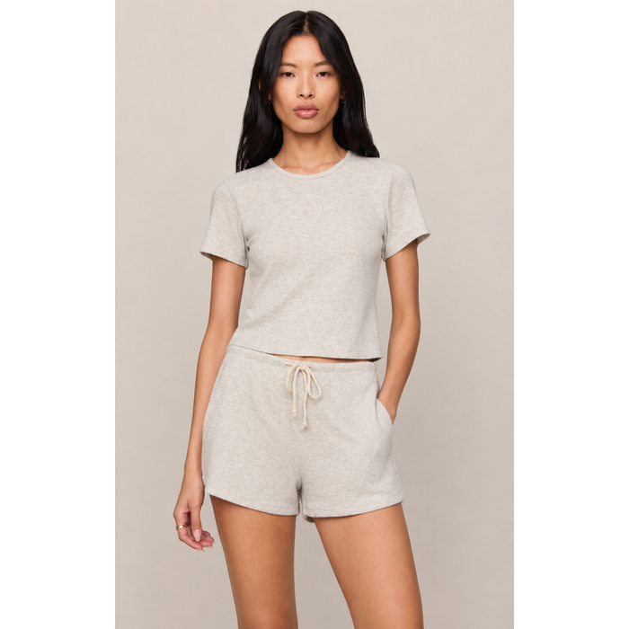 Z Supply Waffle Short in Feather Grey