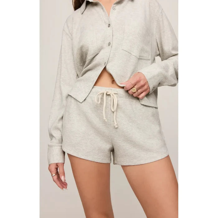 Z Supply Waffle Short in Feather Grey