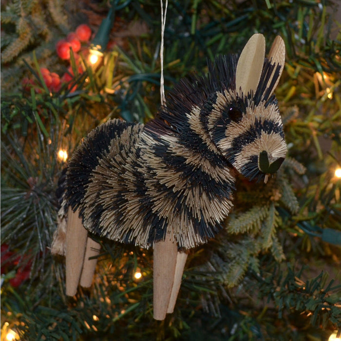 Zebra Bristle Brush Ornament