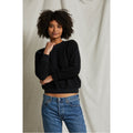 Ziggy Inside Out Fleece Long Sleeve Crewneck in White & Black - Romantiques