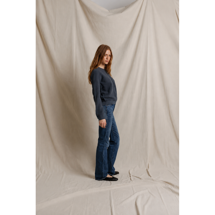 Ziggy Reverse Fleece Crewneck Sweatshirt in Turbulence