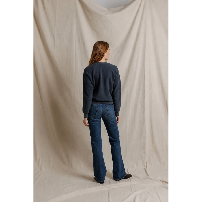 Ziggy Reverse Fleece Crewneck Sweatshirt in Turbulence