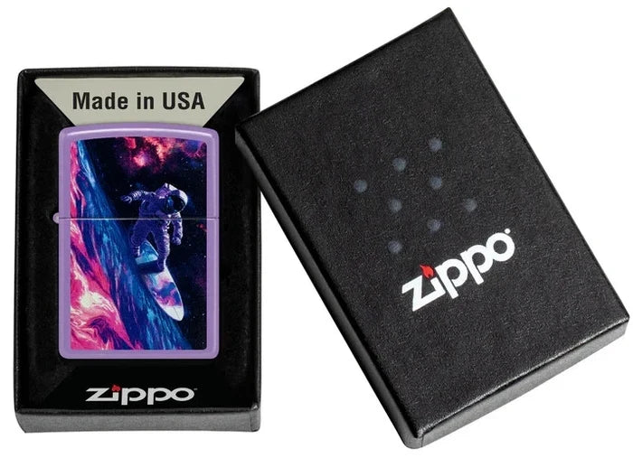 Zippo Star Surfer Design Classic Smoky Lavender Matte Color Image 46999